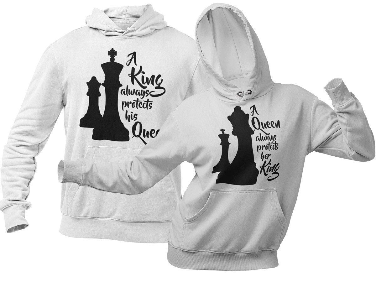 Details about   A King Always Protects His Queen Mens All-Over Print Hoodie 